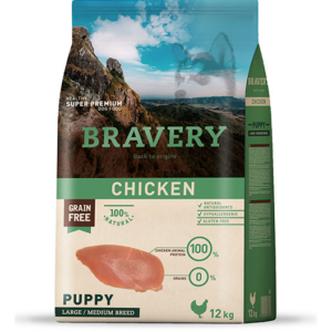 Bravery Grain Free Dog Puppy Chicken Medium-Large 12kg