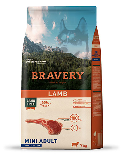 Bravery Grain Free Dog Adult Lamb Small 2kg