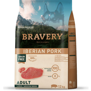 Bravery Grain Free Dog Adult Pork Iberico Medium-Large 12kg