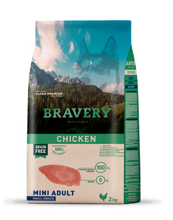 Bravery Grain Free Dog Adult Chicken Small 2kg