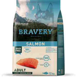 Bravery Grain Free Dog Adult Salmon Medium-Large 12kg