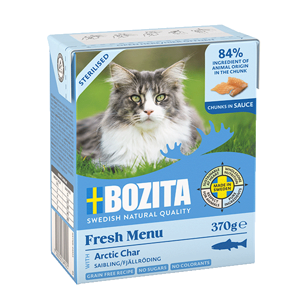 Bozita HiS Sterilised avec omble artique - SANS CÉRÉALES - Sauce