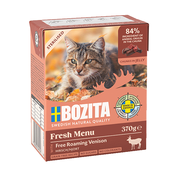 Bozita HiG Sterilised avec cerf - SANS CÉRÉALES - en gelée