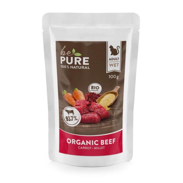bePure Organic Beef aliment humide pour chats 100gr