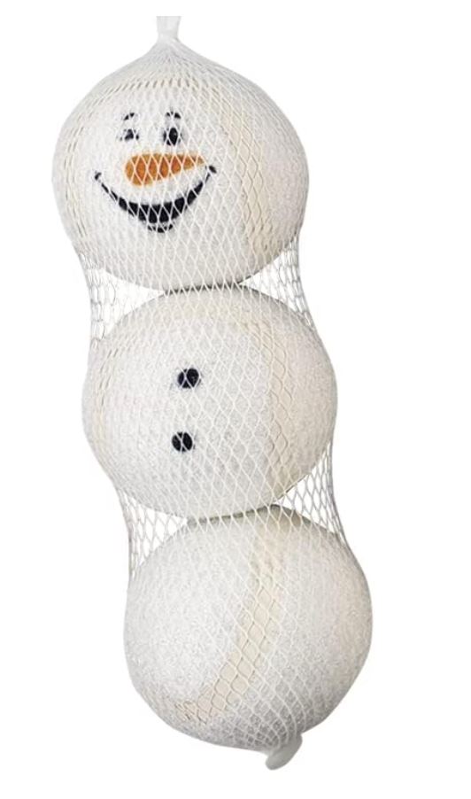 Nobby Xmas Lot de 3 balles de Tennis Bonhomme de Neige Taille M 6 cm