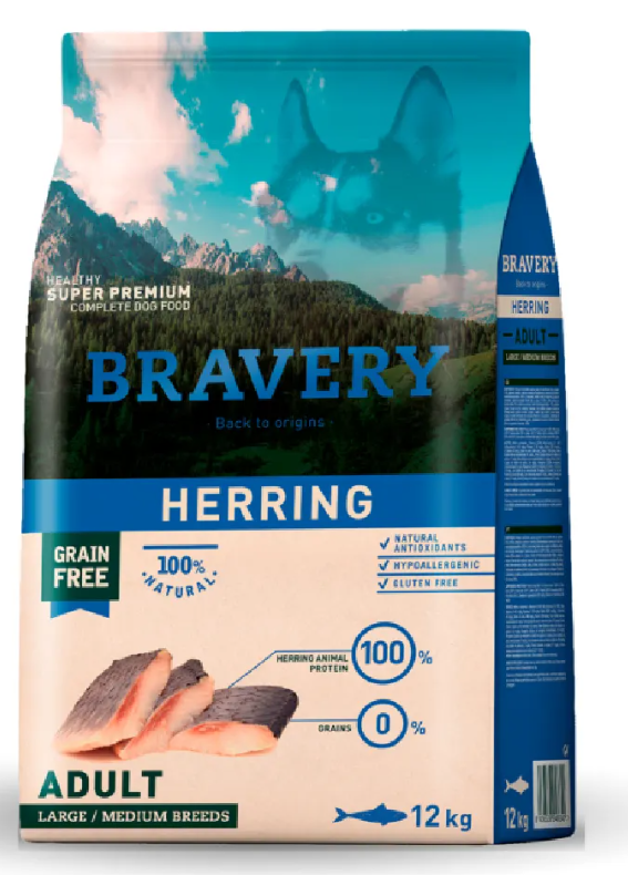 Bravery Dog Adult Herring Medium-Large 12kg