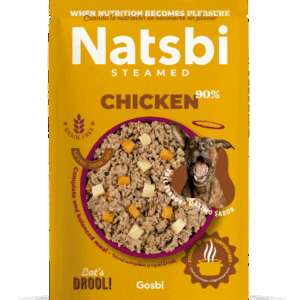 Natsbi Steamed Poulet 90 % – Aliment complet pour chien